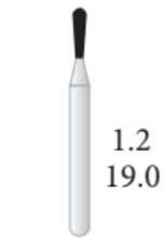 Fresa de carburo de tungsteno para turbina - FG - Forma de oliva - Un solo diente - ⌀ ISO 010 - cabeza larga - 5 piezas