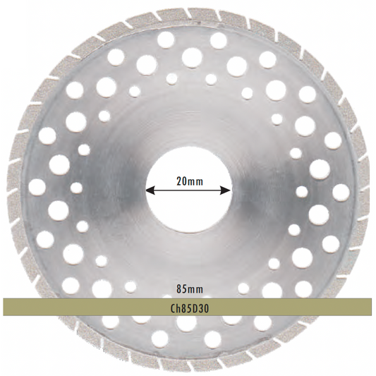 Metior - Disque diamanté - Machine à découper le plâtre - 1pc - Ch85D30 - Fraise pour Pièce à Main - Prothésistes dentaires - Pédicures podologues - Chirurgiens dentistes - Étudiants dentaires - Joalliers - Metior