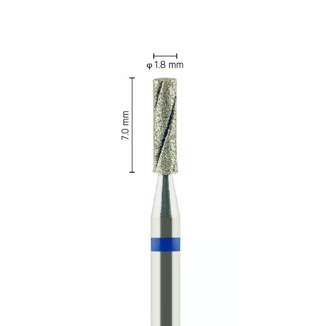 Fraise diamantée avec rainure de refroidissement - Grain moyen - Forme cylindrique - ø ISO 018 - Fraise pour Pièce à Main - Metior - Matériel dentaire