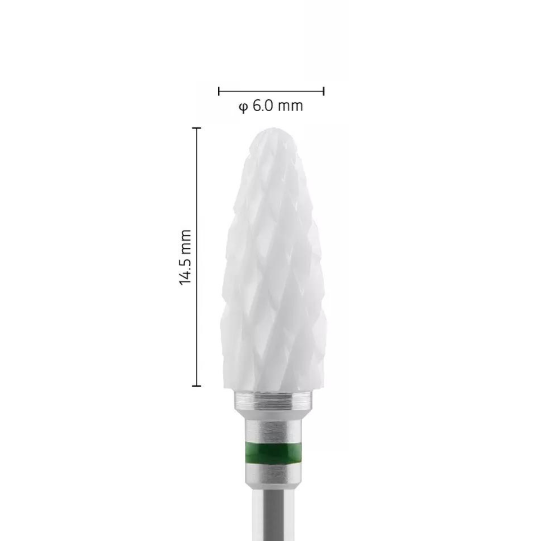 Fraise en céramique – Forme Balle – Pour résines et zircone - Croisée Extra-Grossière XC – Bague Verte – ø ISO 060 - Fraise pour Pièce à Main - Metior - Matériel dentaire