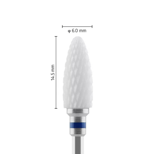 Fraise en céramique – Forme Balle – Pour résines et zircone - Croisée Normale M – Bague Bleue – ø ISO 060 - Fraise pour Pièce à Main - Metior - Matériel dentaire