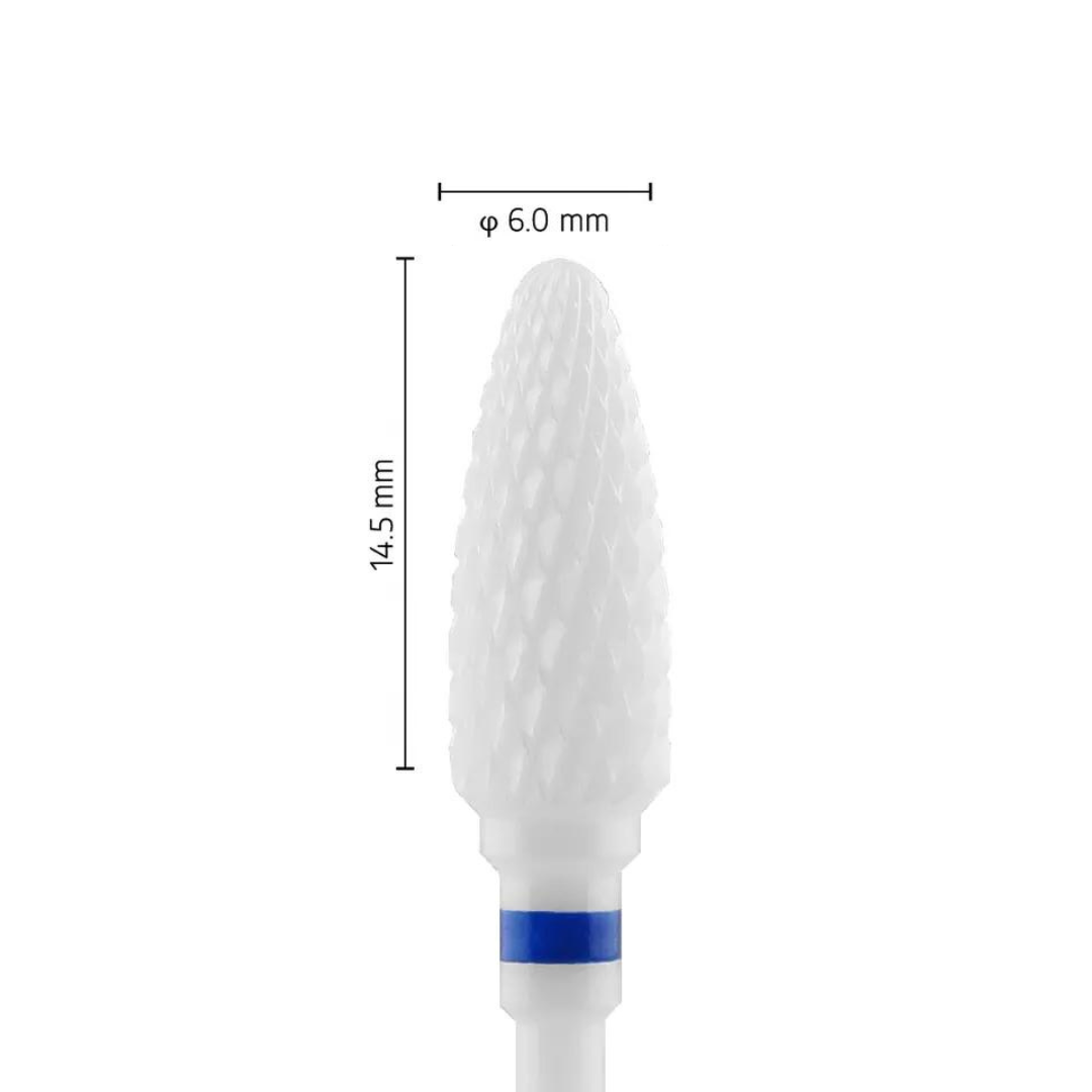 Fraise en céramique – Forme Balle – Pour résines et zircone - Croisée Normale M – Bague Bleue – ø ISO 060 - Fraise pour Pièce à Main - Metior - Matériel dentaire
