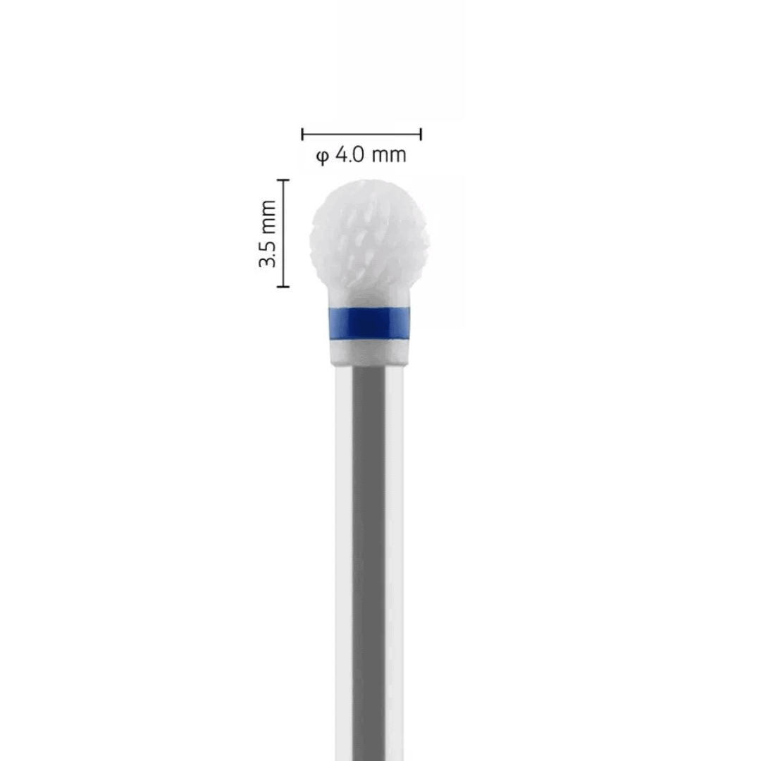 Fraise en céramique – Forme Boule – Pour résines et zircone – Bague Bleue – ø ISO 040 - Fraise pour Pièce à Main - Metior - Matériel dentaire