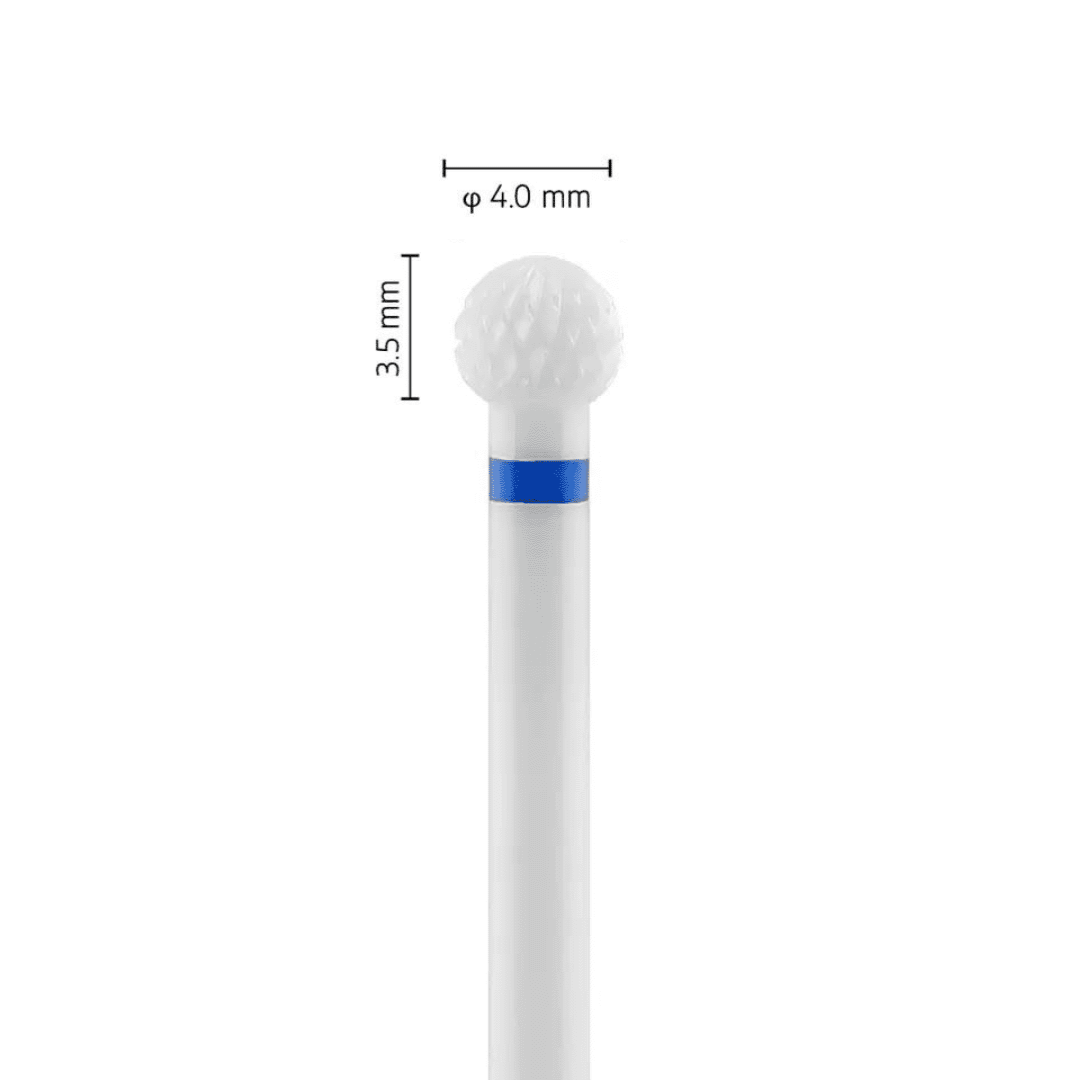 Fraise en céramique – Forme Boule – Pour résines et zircone – Bague Bleue – ø ISO 040 - Fraise pour Pièce à Main - Metior - Matériel dentaire