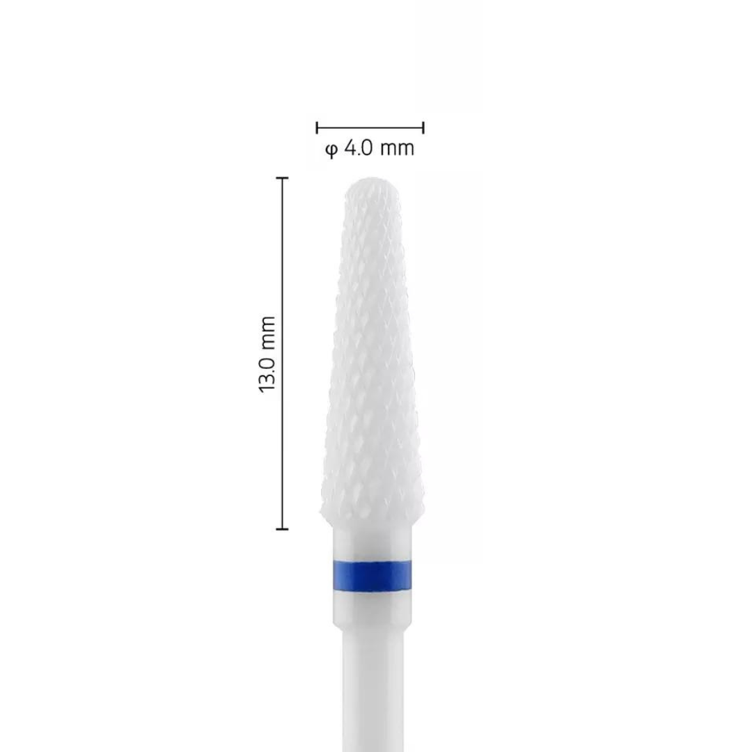Fraise en céramique – Forme Conique bout rond – Pour résines et zircone – Bague Bleue – ø ISO 040 - Fraise pour Pièce à Main - Metior - Matériel dentaire