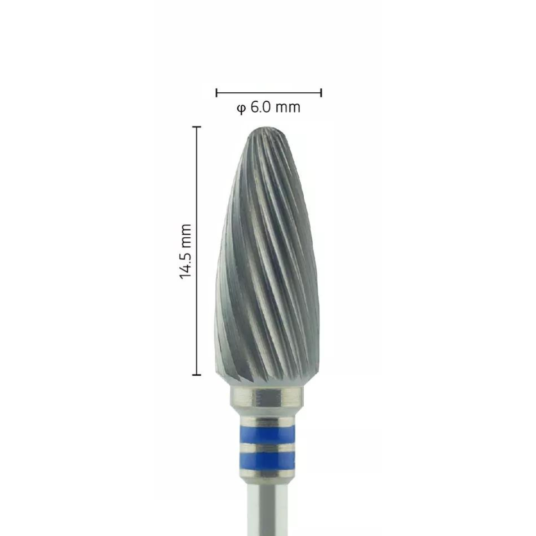 Gauchers - Fraise carbure tungstène - Forme balle - Pour alliages métalliques résines et plâtres - Bagues Bleues - ø ISO 060 - ISO 175 - Fraise pour Pièce à Main - Metior - Matériel dentaire