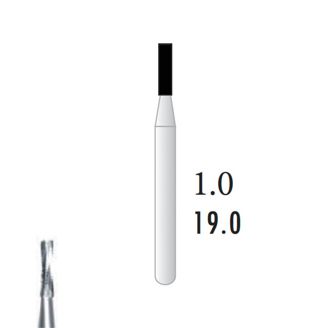 Transmétal - Fraise carbure de tungstène pour Turbine - FG - Forme cylindrique - Denture simple croisée - ⌀ ISO 010 - x5pcs