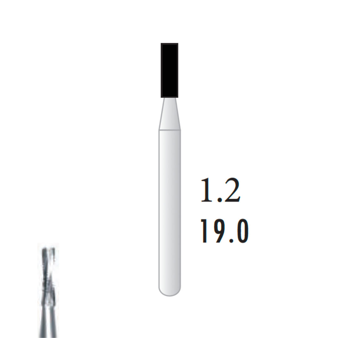 Transmétal - Fraise carbure de tungstène pour Turbine - FG - Forme cylindrique - Denture simple croisée - ⌀ ISO 012 - x5pcs